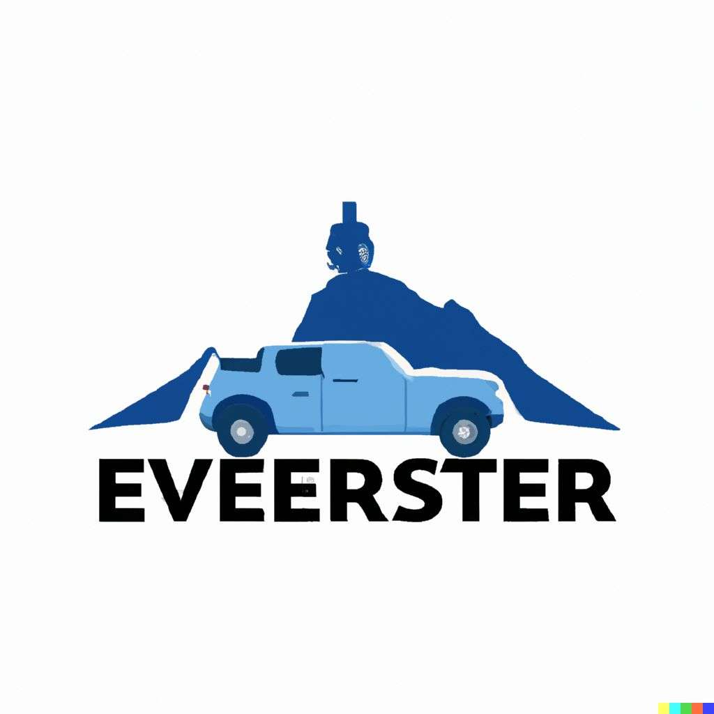 someone gazing at Mount Everest, auto company logo design
